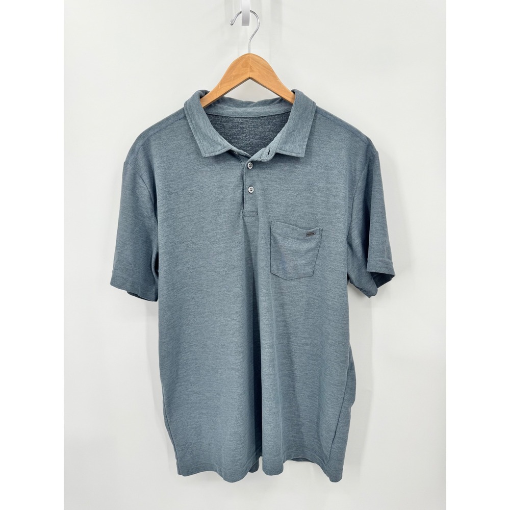 Vuori Ace Polo Mens L Blue Pique Slim Fit Chest Pocket V164 - Picture 4 of 11